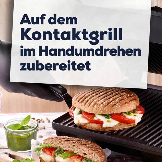 Burger Buns als Sandwich im Kontaktgrill zubereiten